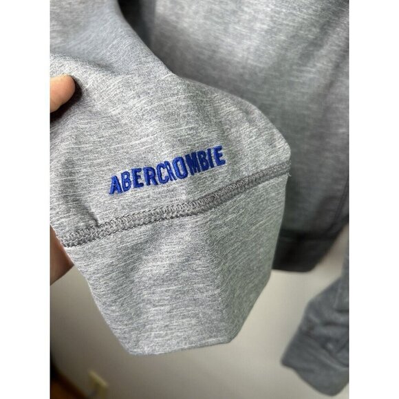 Abercrombie & Fitch Sweatshirt Men's Heather Gray 1/4-Zip Performance Size Large - Picture 9 of 12